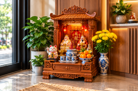 Bàn Thờ Ông Địa Mini Đẹp – Mẫu Nhỏ Gọn Cho Không Gian Hẹp
